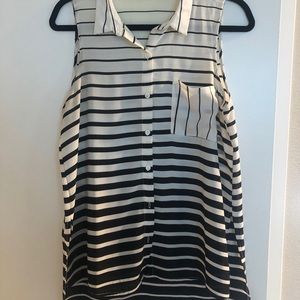 Black and white striped Lush brand tank blouse